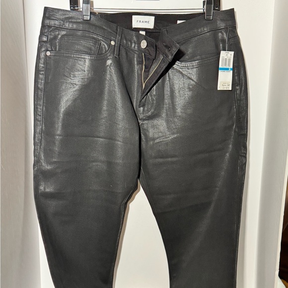 Frame Denim Other - Frame Denim Black Slim Jeans with Coated Finish